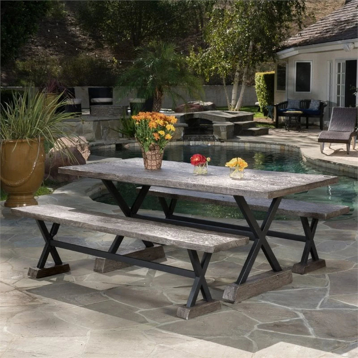 Lightweight Concrete Outdoor Dining Table M3477