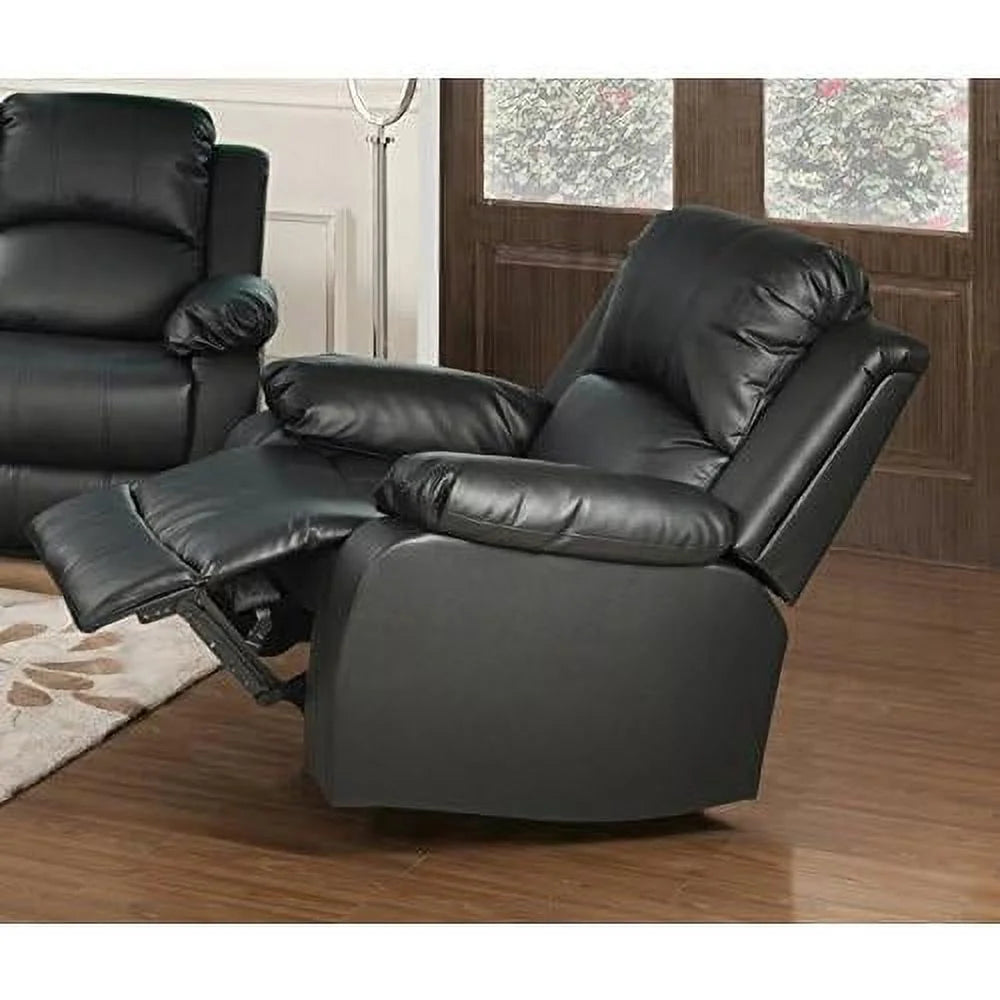 Black 3 Piece Recliner Sofa Loveseat and Chair A852