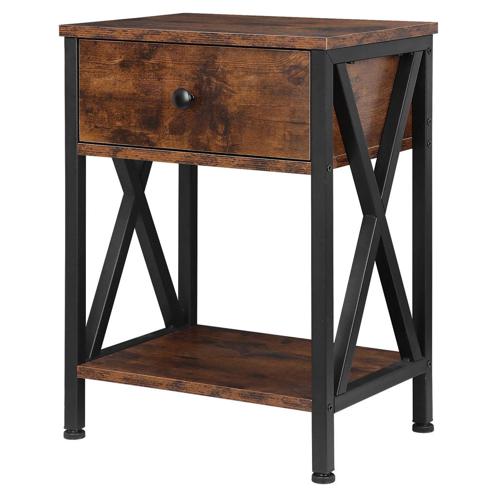 Brown Metal Frame End Table S544255