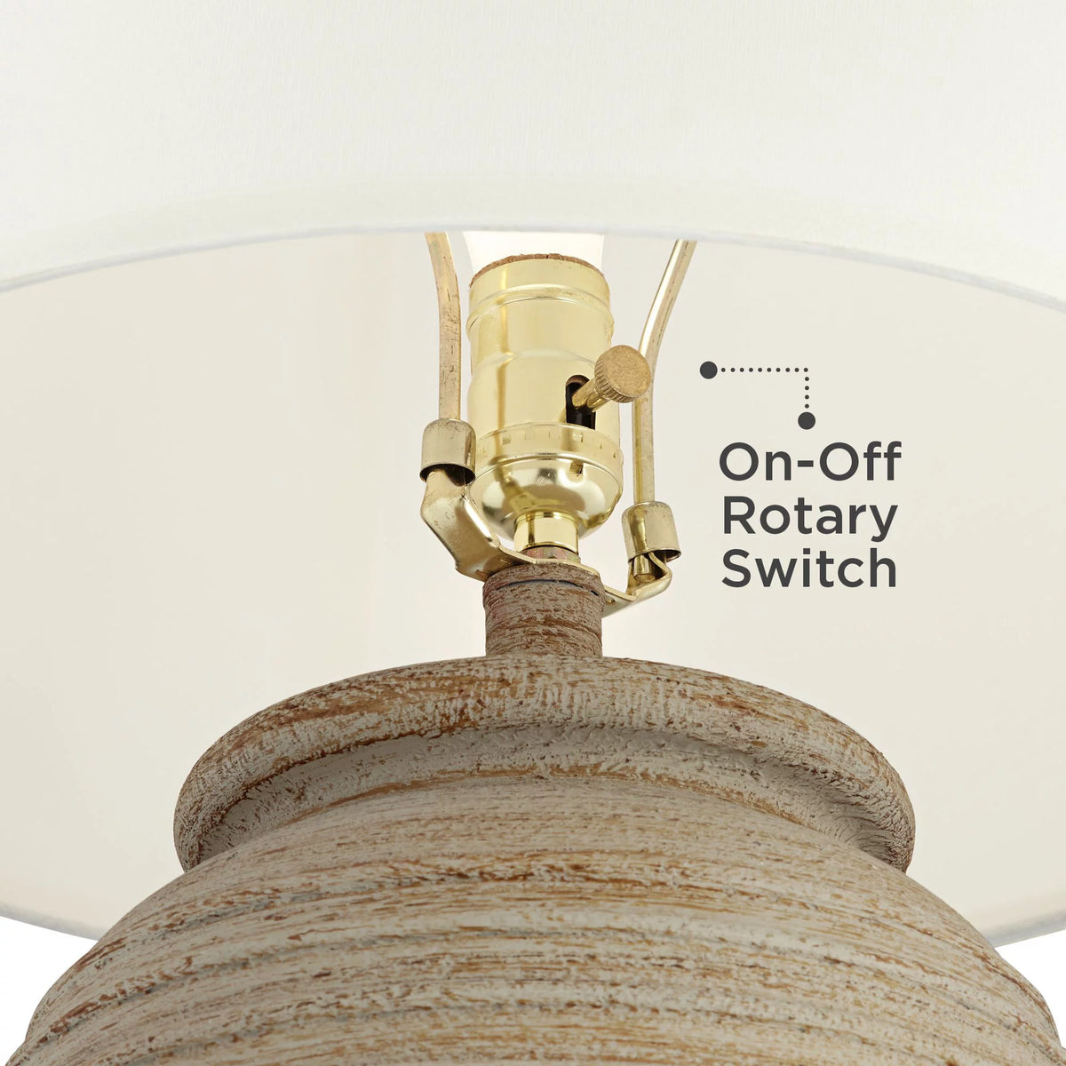 Table Lamp with USB Charging Port 28" Tall Linen Drum Shade W590768