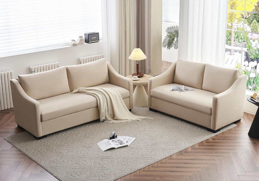 Beige Chenille 2 Piece Sofa C189143