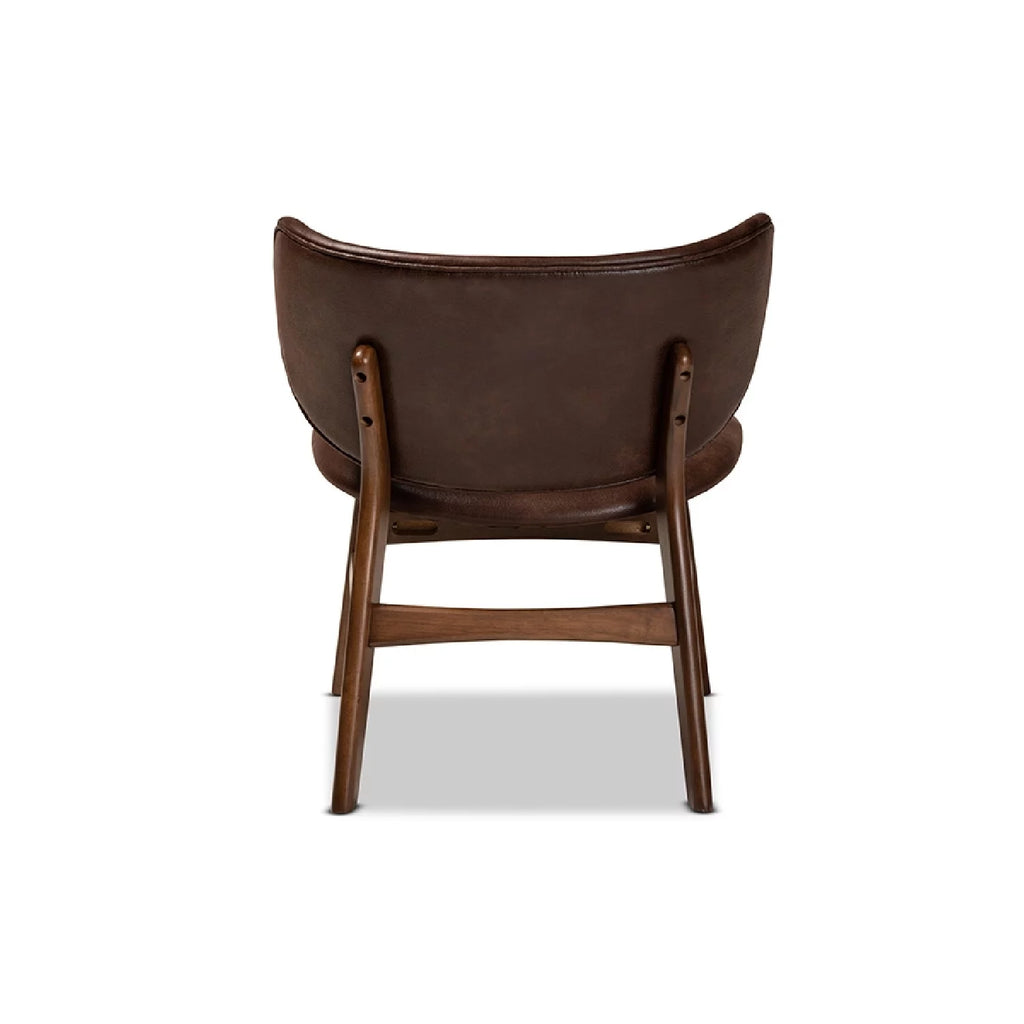 Dark Brown Faux Leather Accent Chair N28210