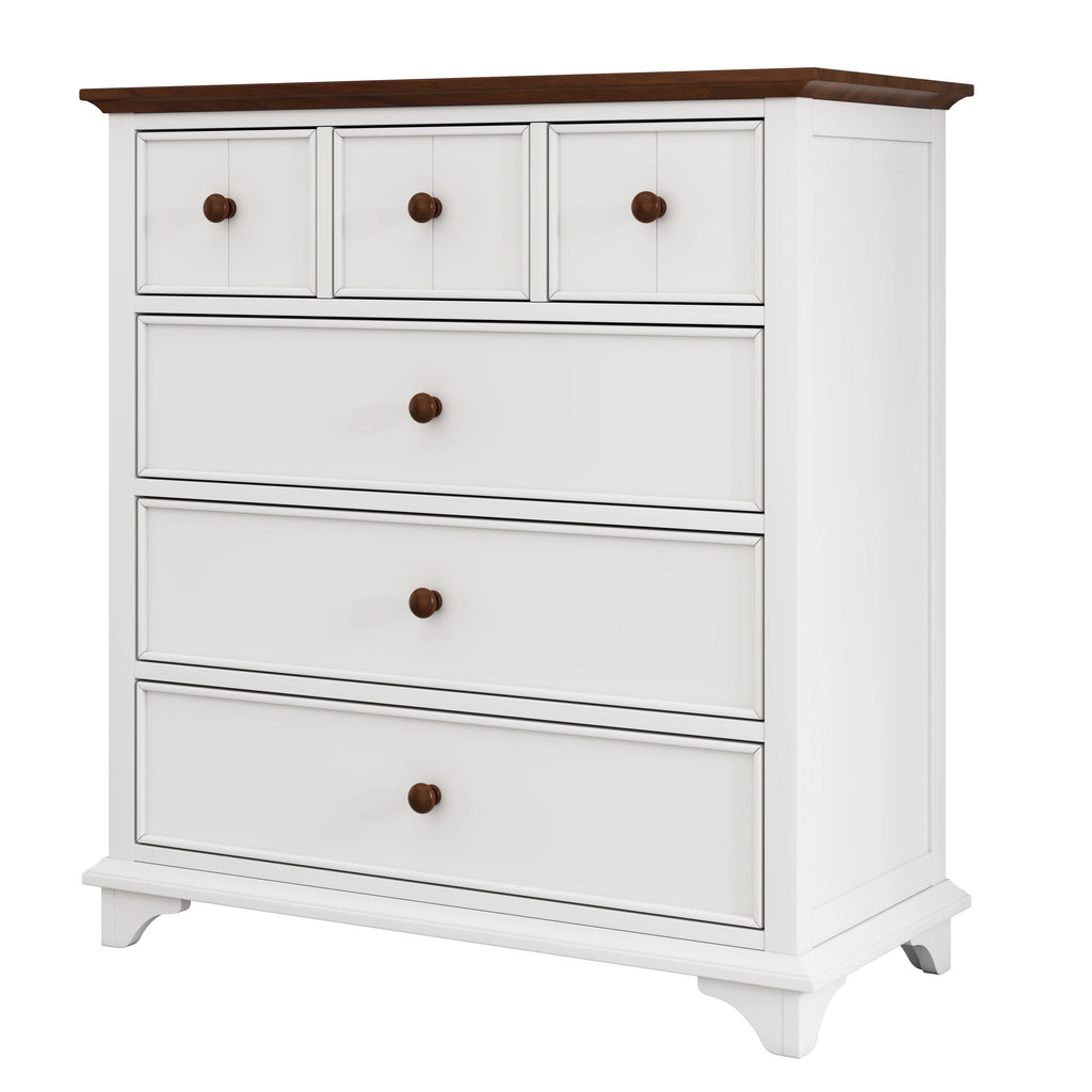 White Wooden 6 Drawer Chest N288