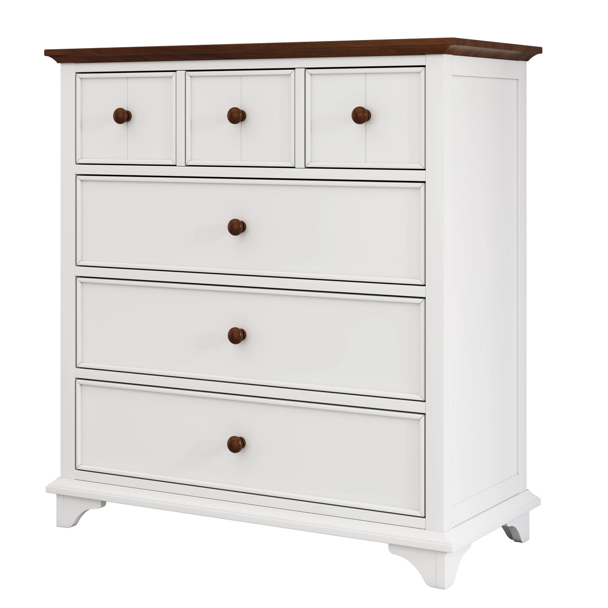 White Wooden 6 Drawer Chest N288
