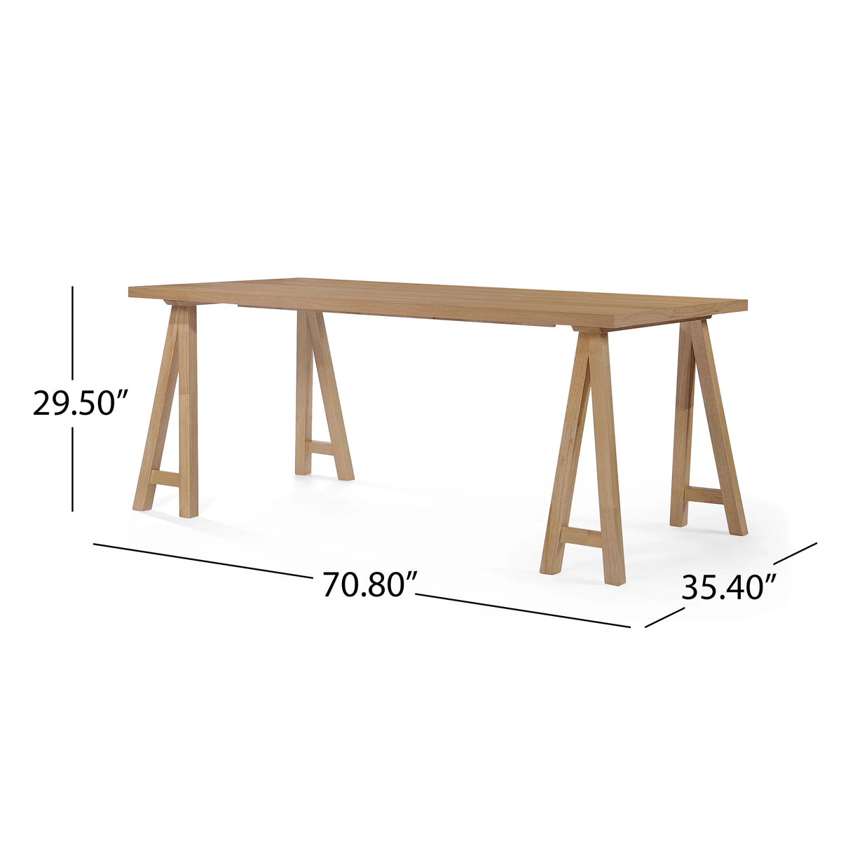 Light Beige Natural Oak Rubberwood Dining Set K7096