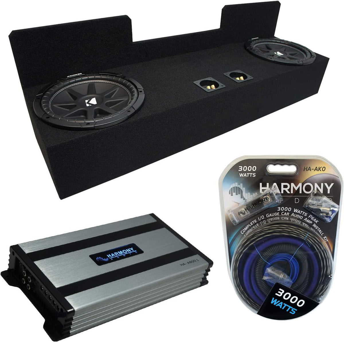 Compatible with 1995-2004 Toyota Tacoma Extended Cab Dual 12 Sub Box Enclosure & Amp Z7522