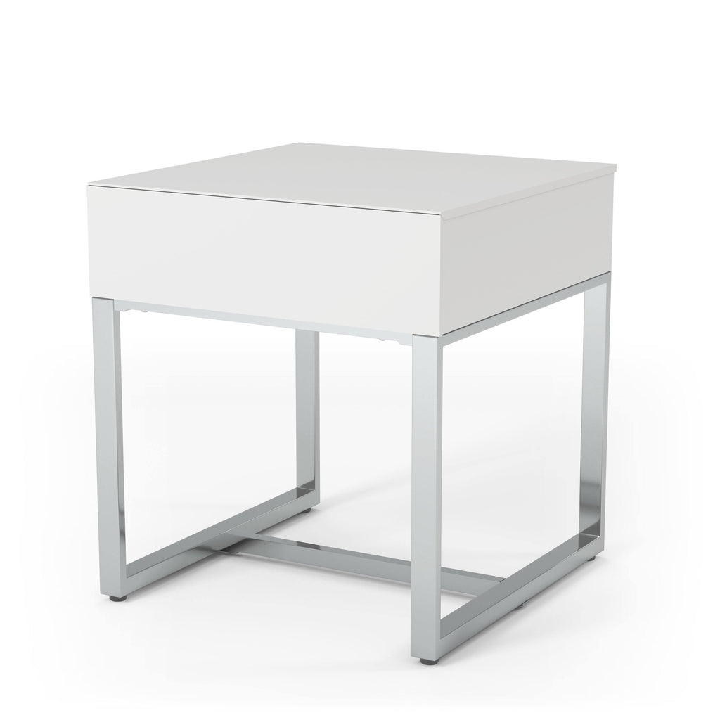 White Wood Rectangle End Table G517