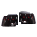 Pair Tail Lights Compatible with 1999-2004 Ford Mustang Rear Brake Lamps Red Smoke Lens Left & Right K6098