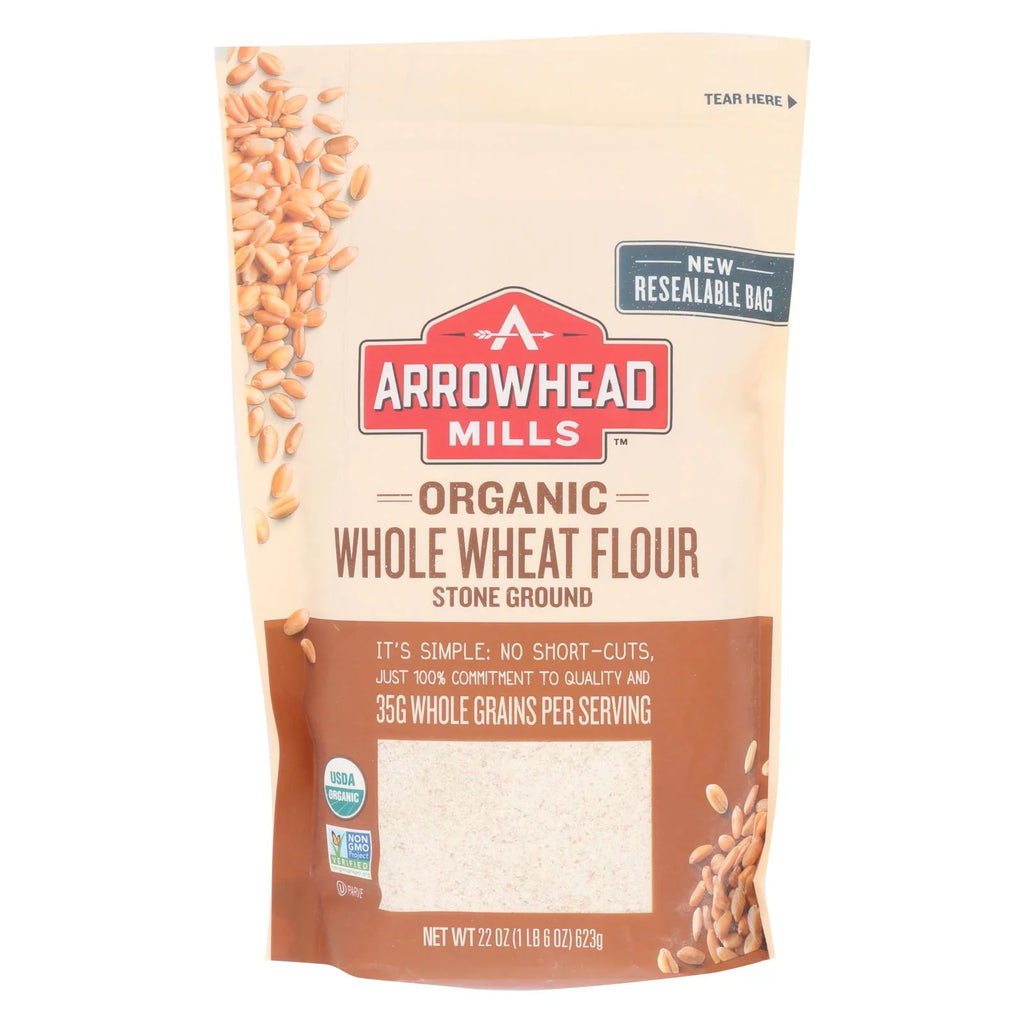 Organic Whole Wheat Flour Stone Ground 22 oz Pack of 3 G433
