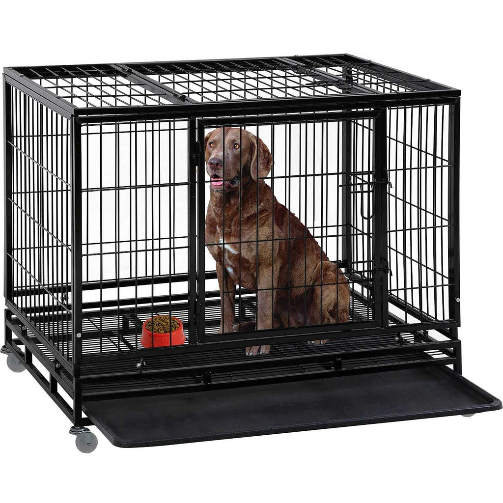 Heavy Duty Dog Crate with Plastic Tray G960