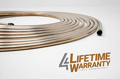 25 ft 1/4 Copper-Nickel Brake Line Tubing Coil and Fitting Kit J587504