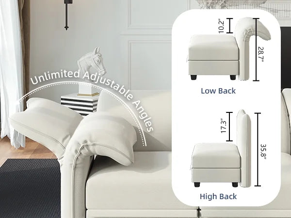 6-Seater Velvet U Shaped Modular Sectional Sofa with Storage Chaise G7055