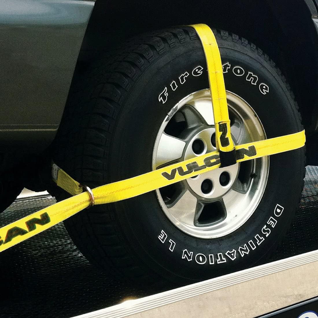Adjustable Loop Snap Hooks Yellow Car Tie Down Kit K593