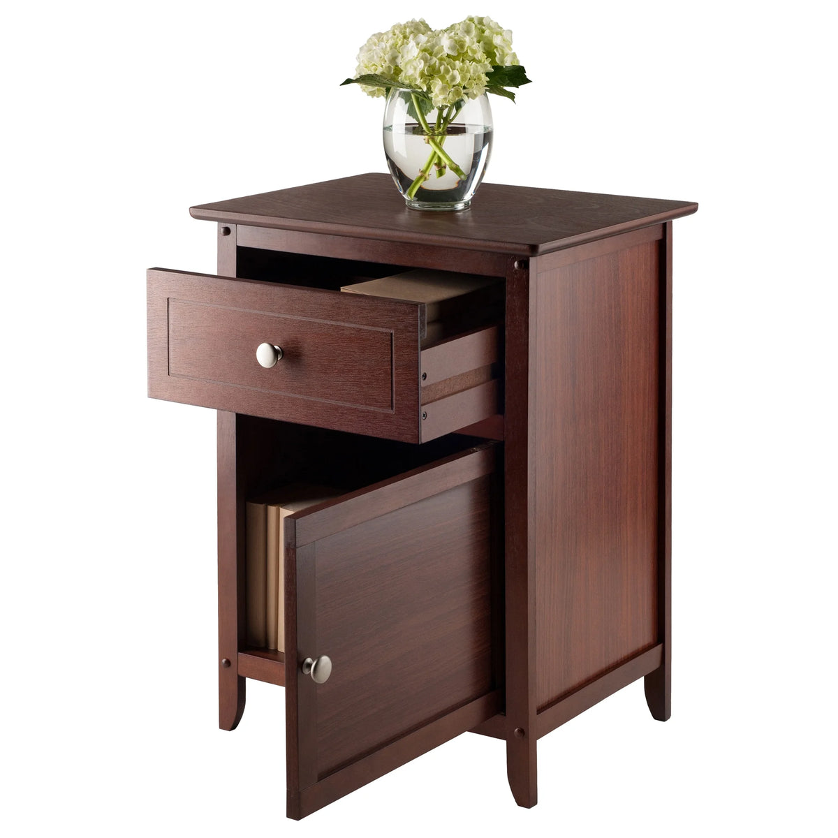 Walnut Finish Accent Table Nightstand H61408