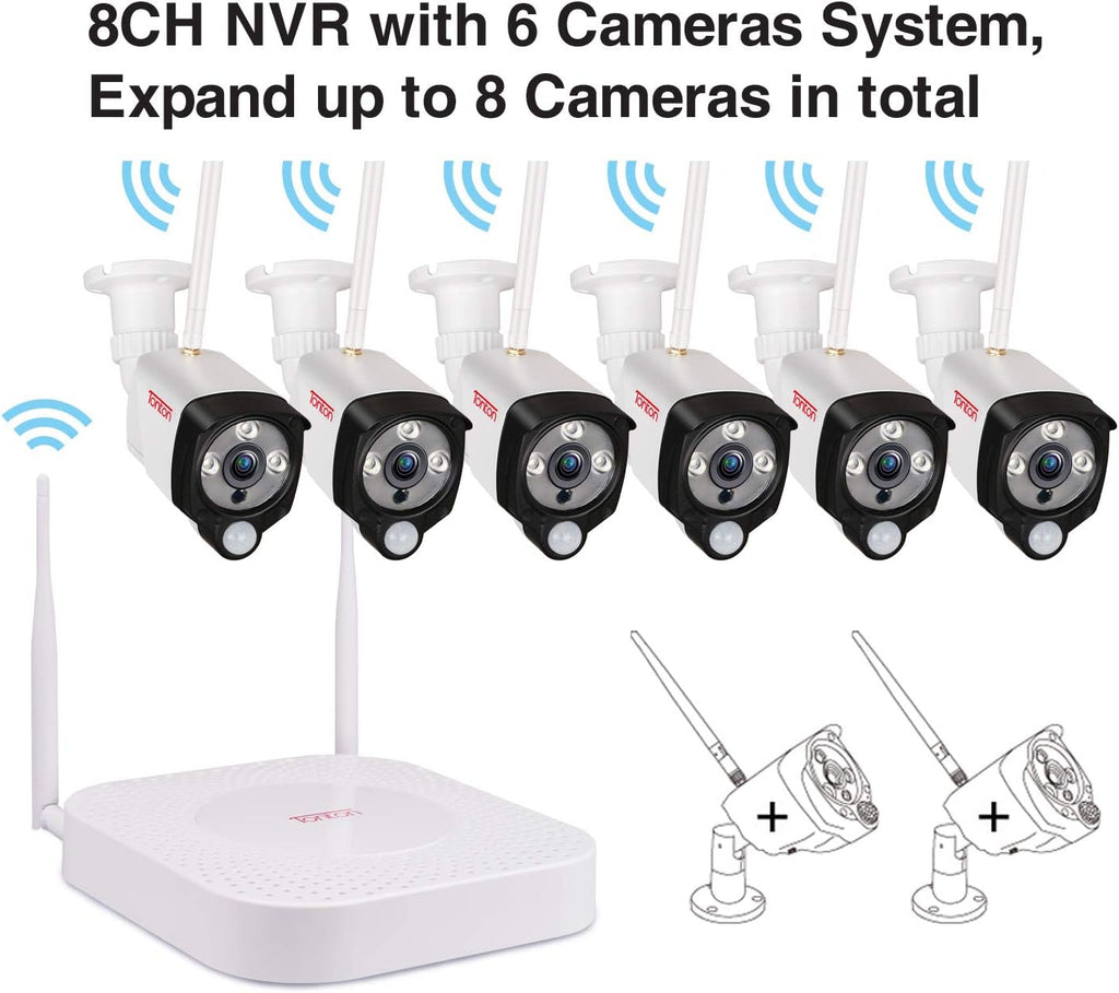 8CH NVR 6PCS 3MP Outdoor Bullet Cameras Security Camera System K78507