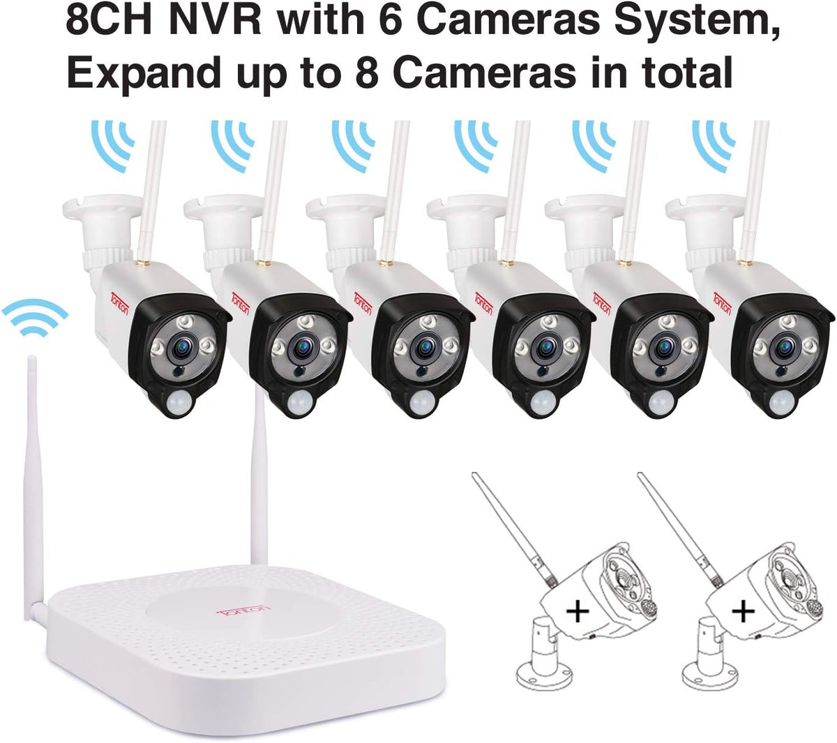 8CH NVR 6PCS 3MP Outdoor Bullet Cameras Security Camera System K78507