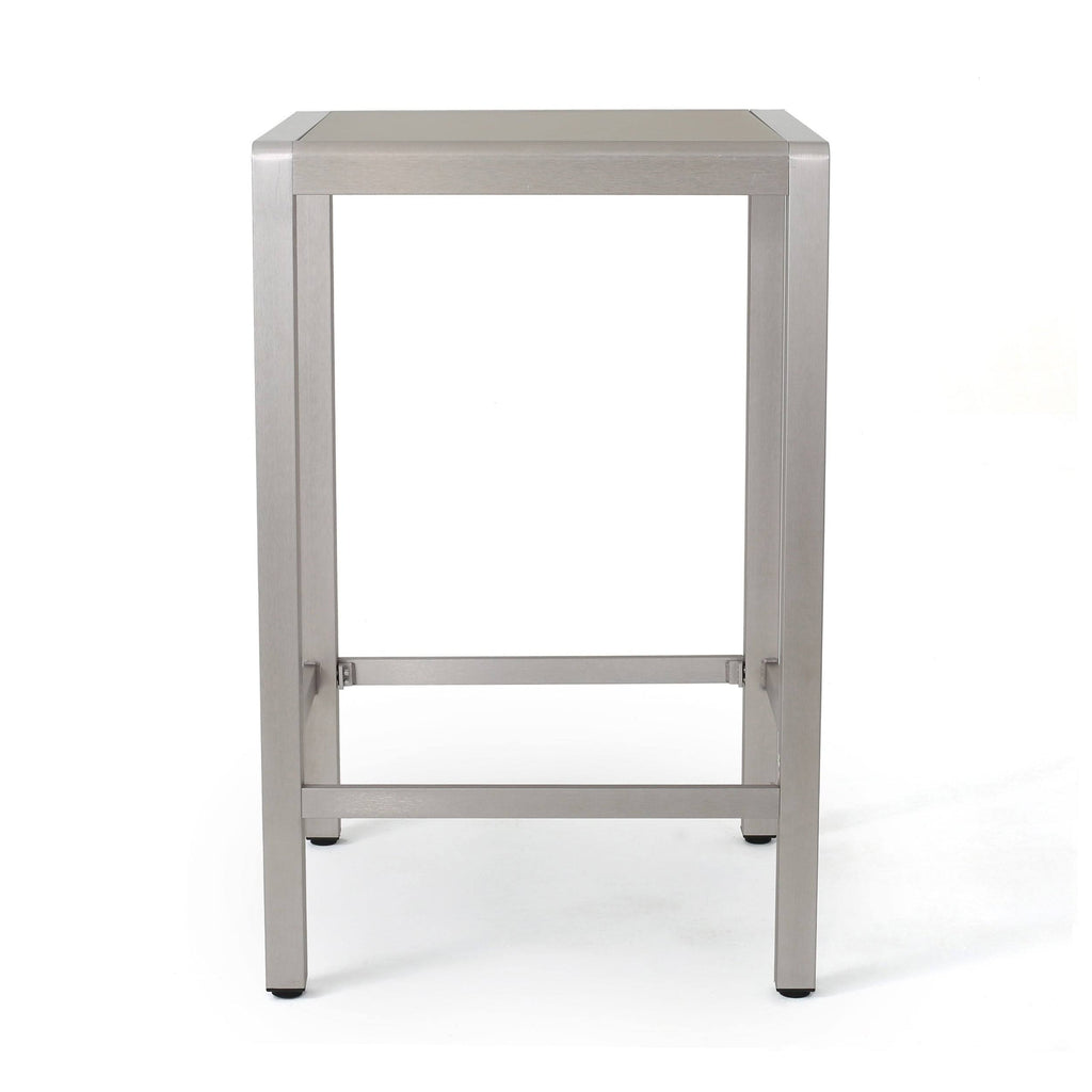 Square Aluminum Bar Table with Glass Top T320735