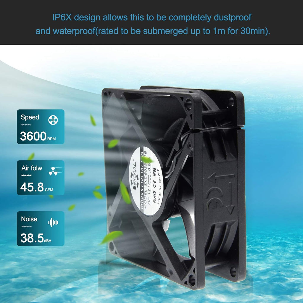 80mm DC 12V Waterproof Cooling Fan N5465