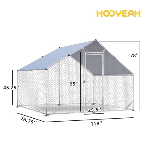 Large Walk-in Metal Chicken Coop with Waterproof Cover C131260