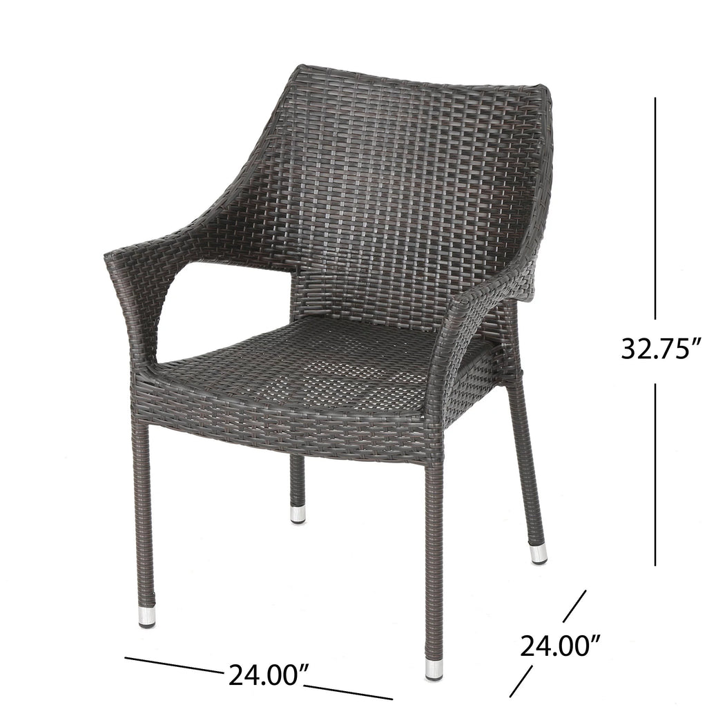 6-Piece Wicker Wood Outdoor Dining Set U69748