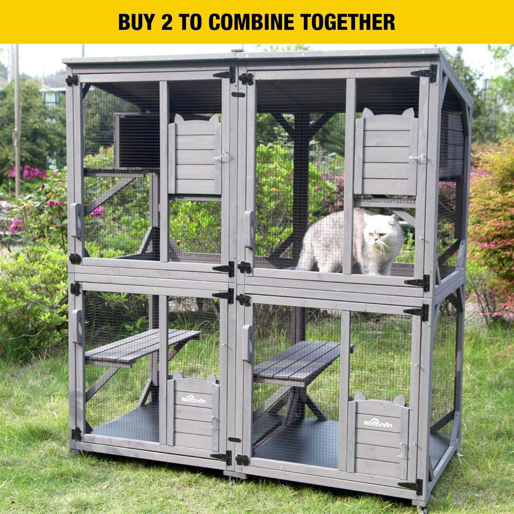 Outdoor Catio Cat Enclosure on Wheels with Resting Box V2472