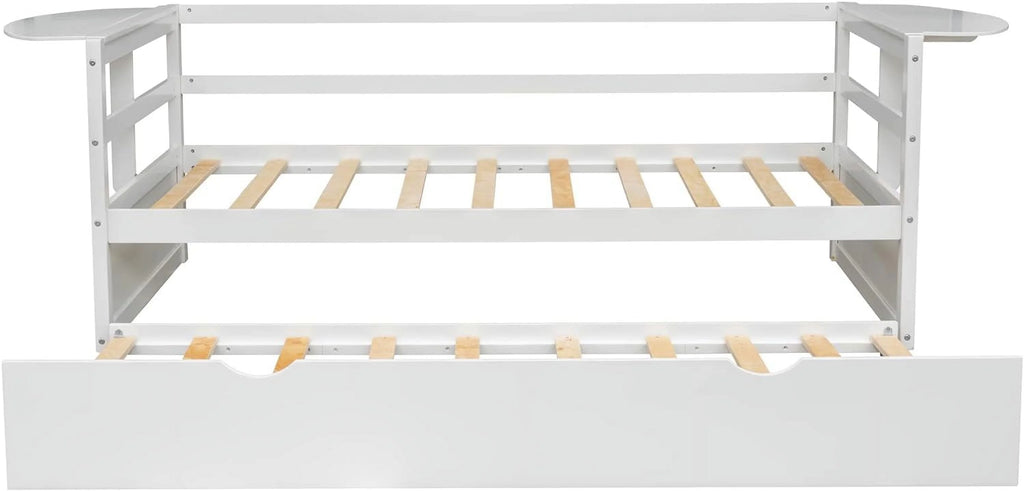 White Solid Wood Daybed with Trundle J525