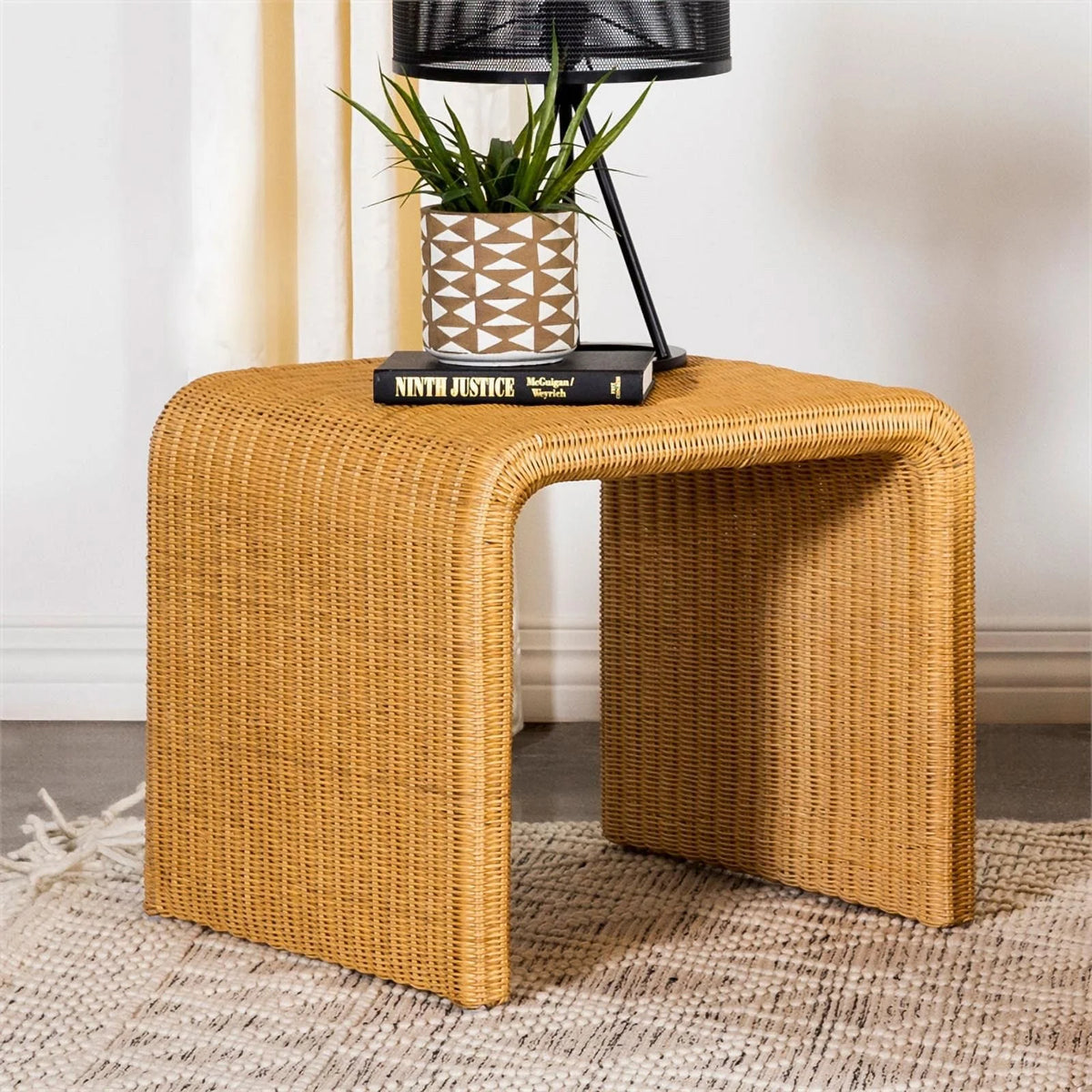 Square Coastal Rattan End Table X91155
