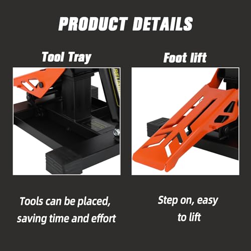 Motorcycle Lift Stand 1000Lbs Hydraulic Adjustable Height P208939