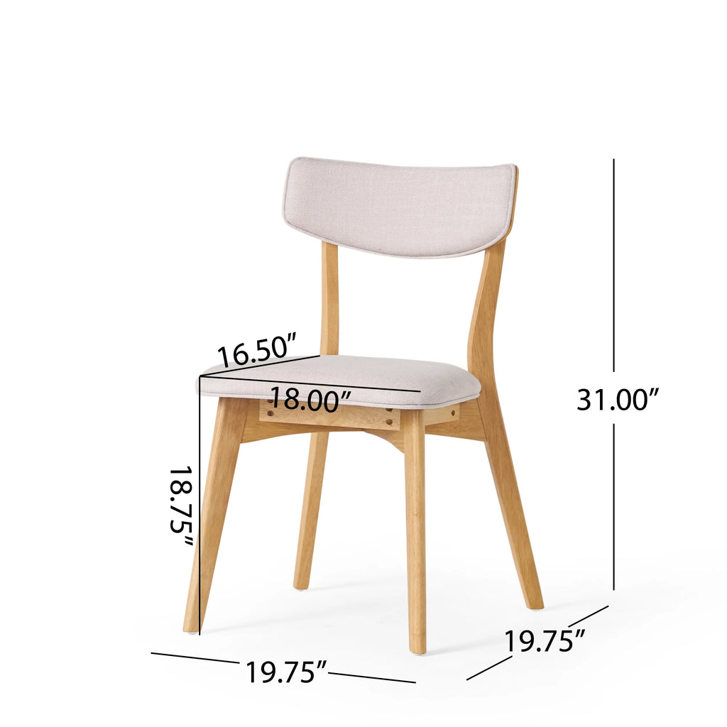 Light Beige Natural Oak Rubberwood Dining Set K7096