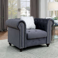 Grey Fabric Tufted Chair E527