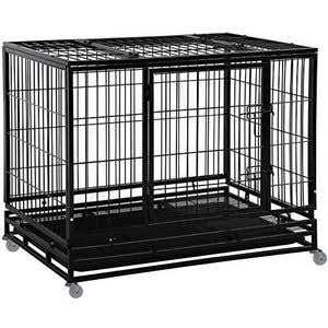 Heavy Duty Dog Crate with Plastic Tray G960