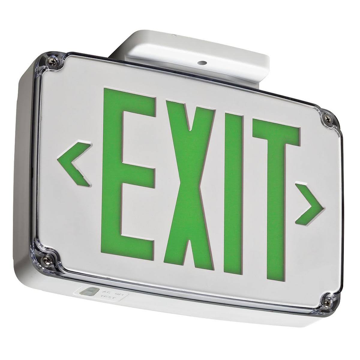 Wet Location Exit Sign, Green, 2Side X33860