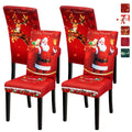 Stretch Christmas Chair Covers Set of 4 Red V268817