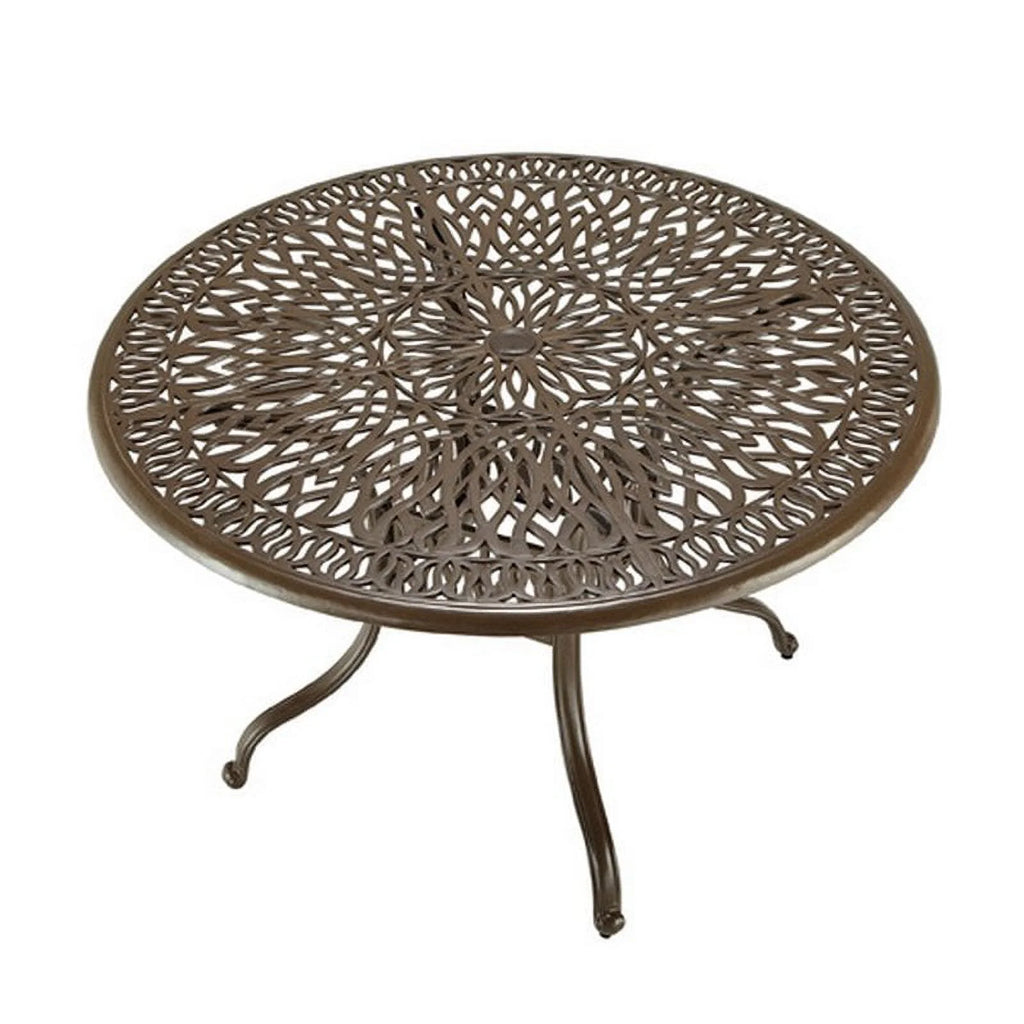 Brown Cast Aluminum Round Outdoor Dining Table T196