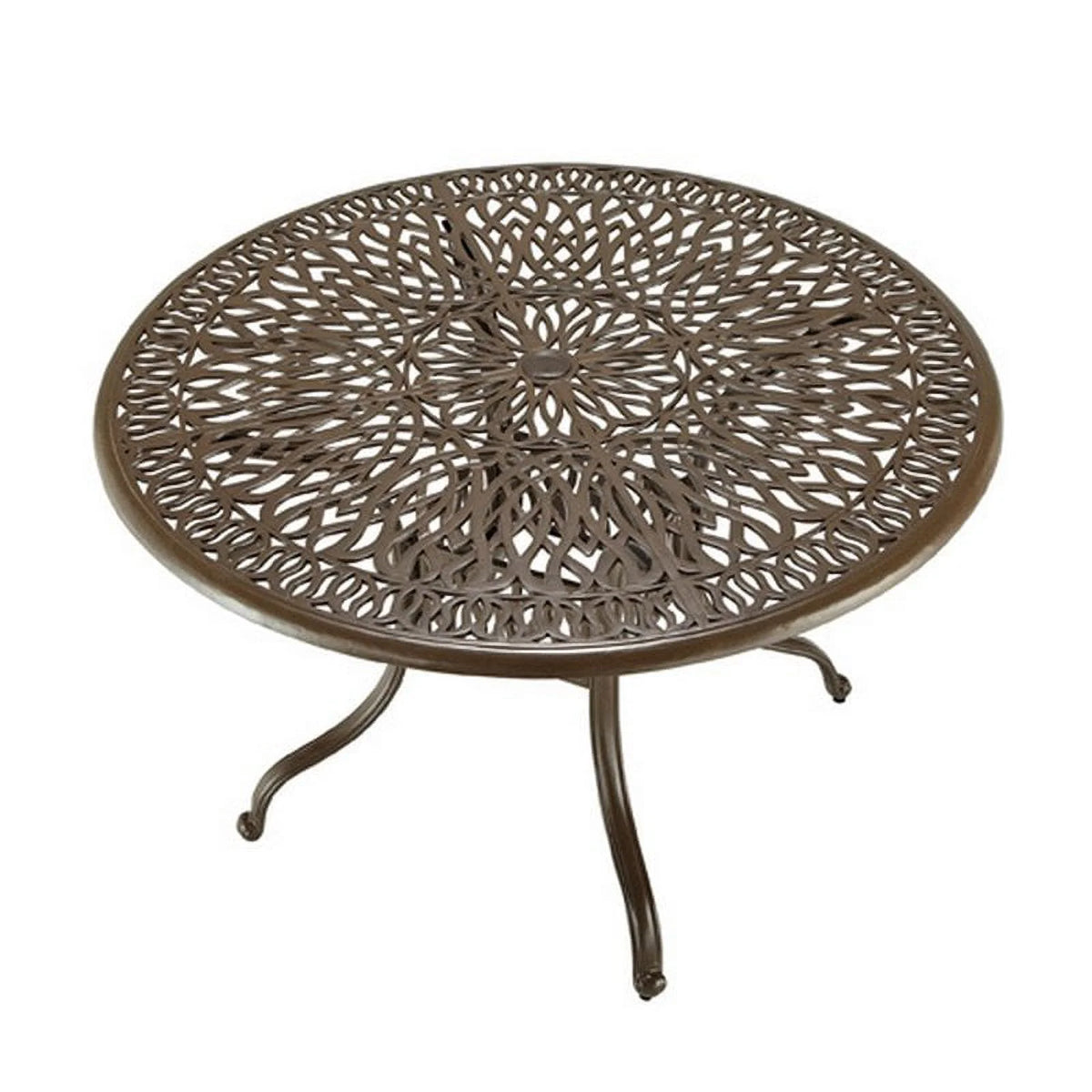 Brown Cast Aluminum Round Outdoor Dining Table T196