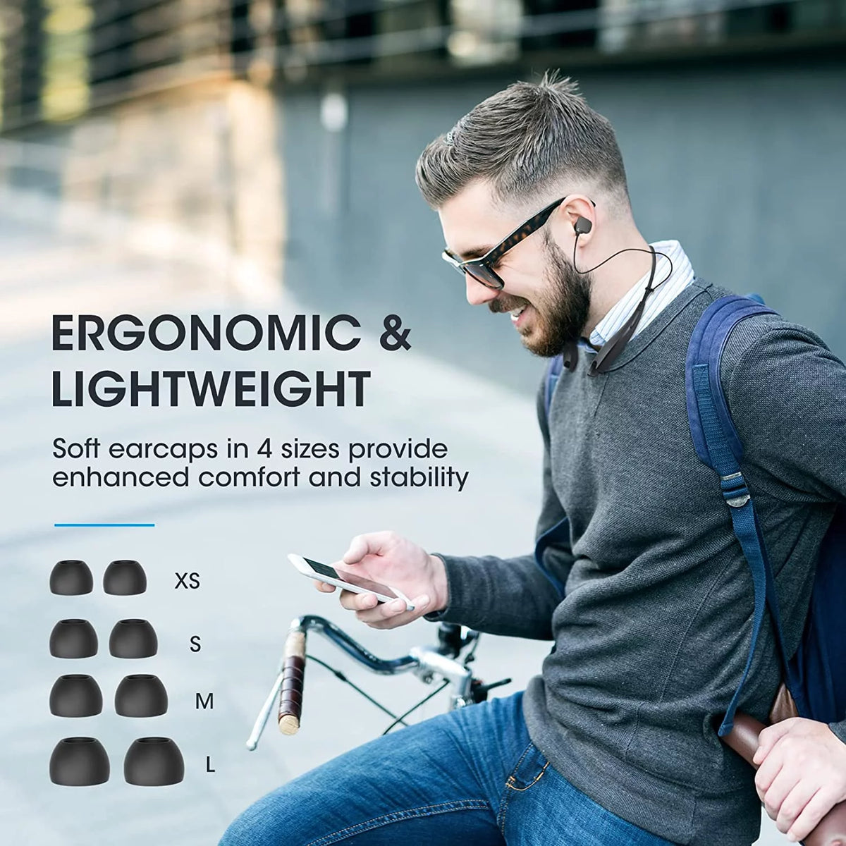 Neckband Bluetooth Headphones with Noise Cancelling Microphones B48060