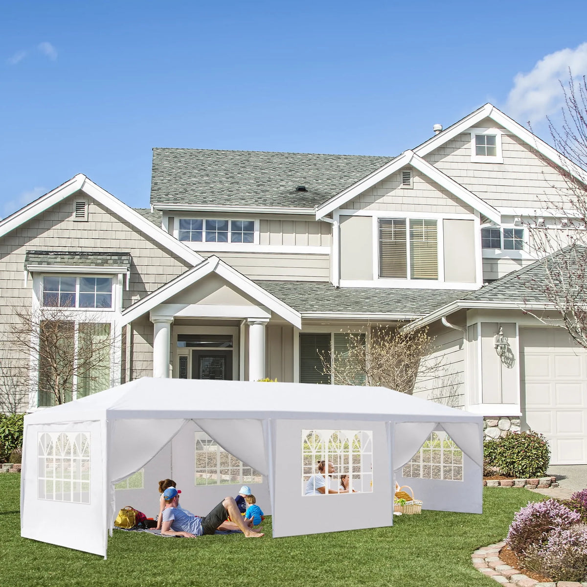 10'x 20' White Party Tent with Sides A933088