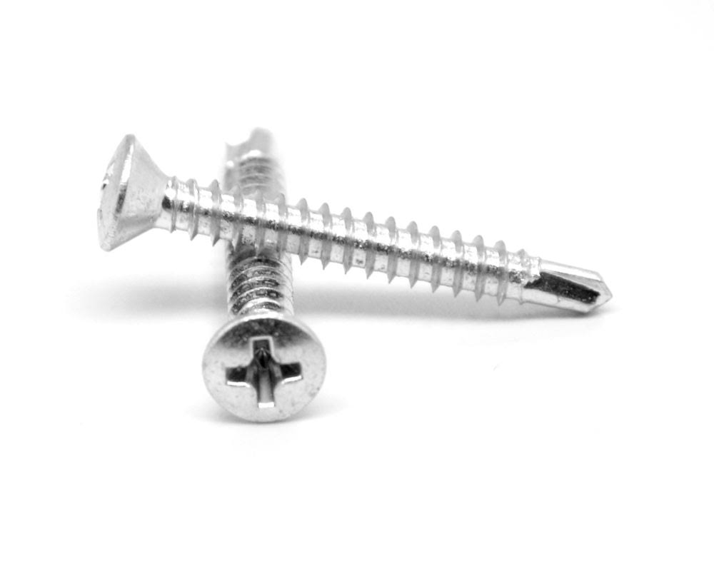 #8-18 x 2 Self Drilling Screw Phillips Oval Head Zinc Plated G138