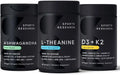 Vitamin D3 K2 with Coconut Oil, Ashwagandha Softgels & L-Theanine Supplement A4676