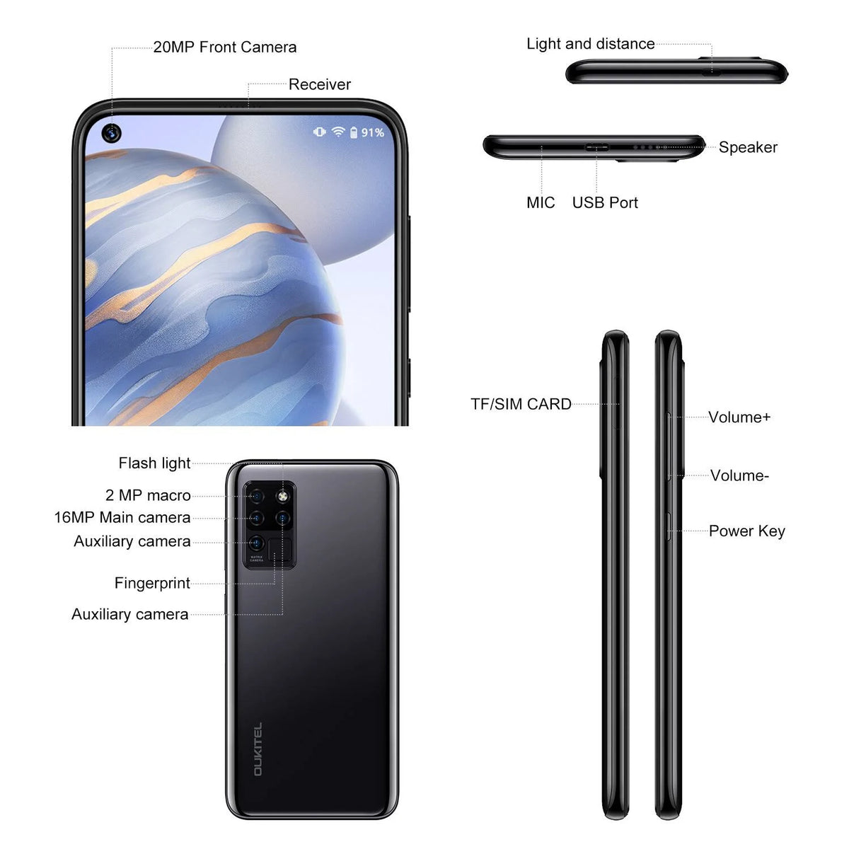 6.4 inch FHD+ 4000mAh Android 10 4GB 64GB 4G Smartphone L991