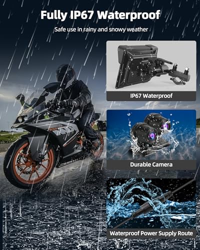 7 inch Motorcycle CarPlay Screen with Dual 2K Cameras O298588