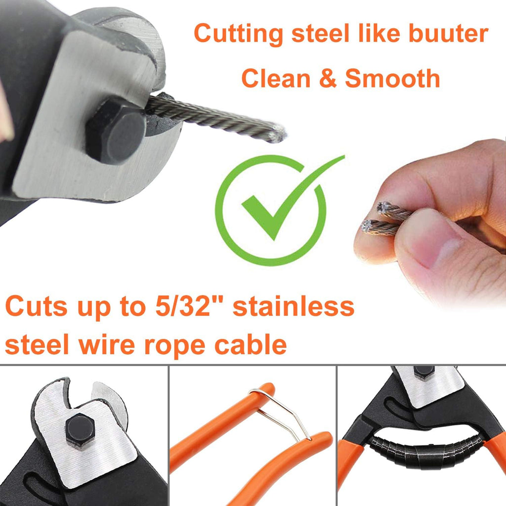 400FT 1/8 T316 Stainless Steel Wire Rope Cable with Cable Cutter S827060
