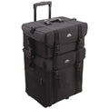 26.5 inch Nylon Soft-Sided Rolling Makeup Case with Drawers and Brush Holder in Black S674176