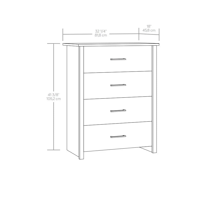4 Drawer Walnut Finish Dresser T3351