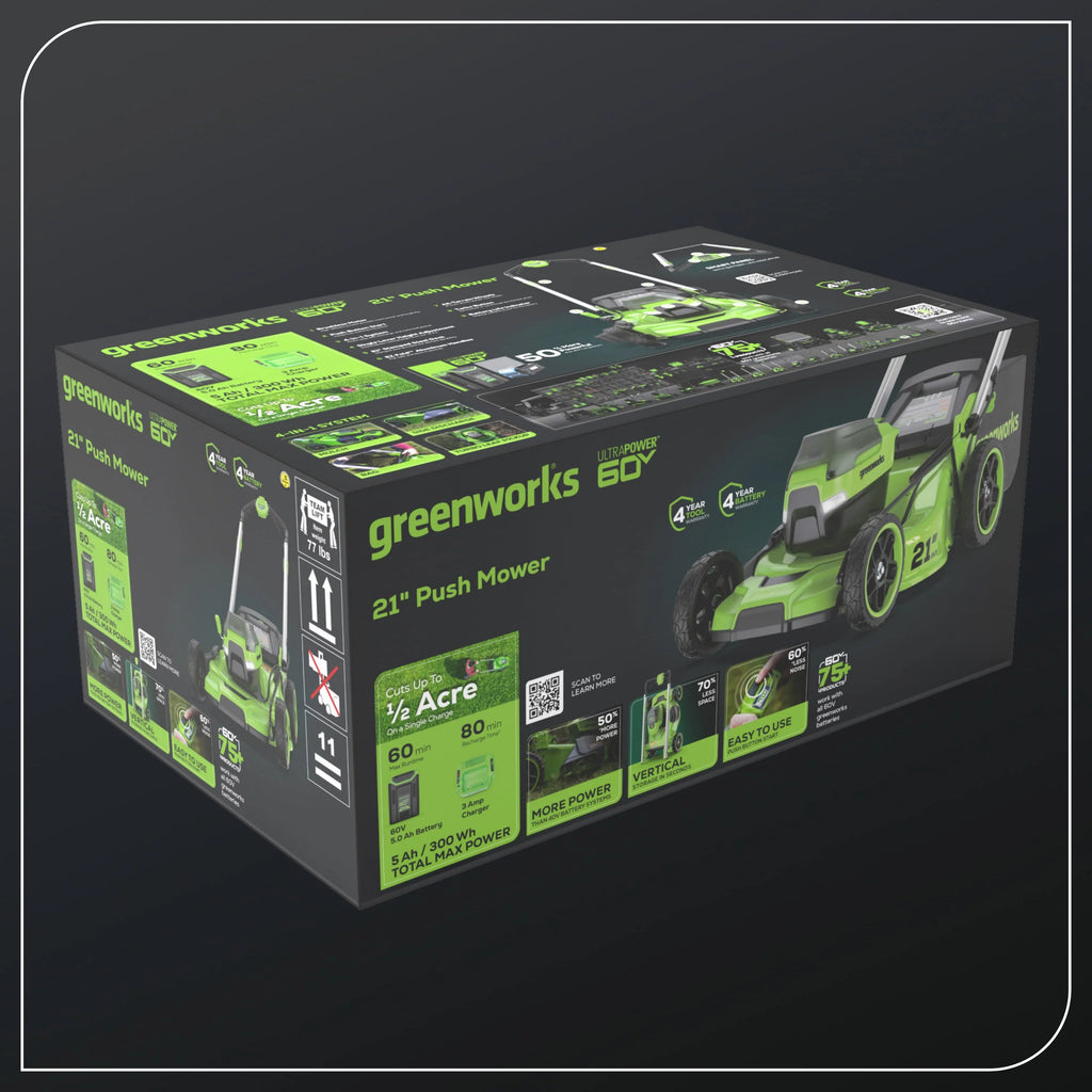 60V 21 Push Lawn Mower with Battery & Charger M8780