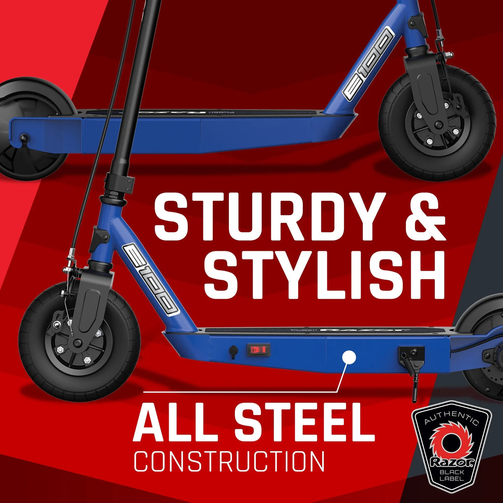 Blue Electric Scooter with 8 Pneumatic Front Tire V815