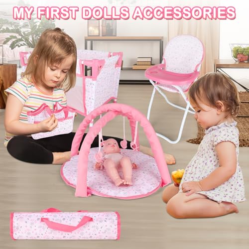 Pink 6 in 1 Baby Doll Playset with Furniture E68378