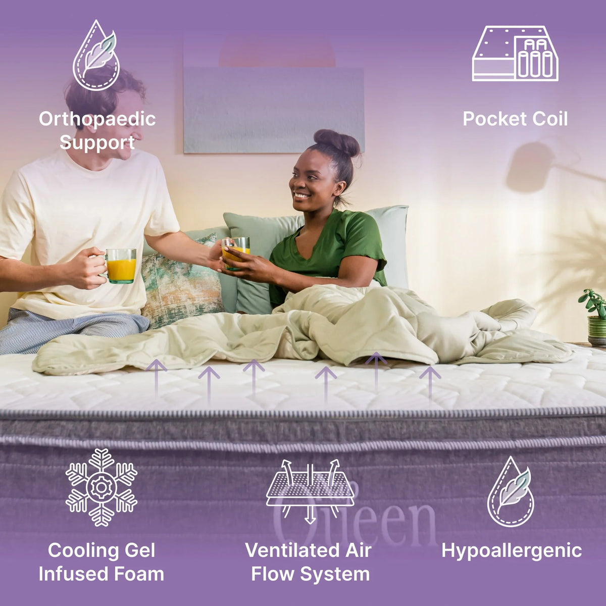 Queen Size Hybrid Memory Foam Pocket Spring Mattress H31062