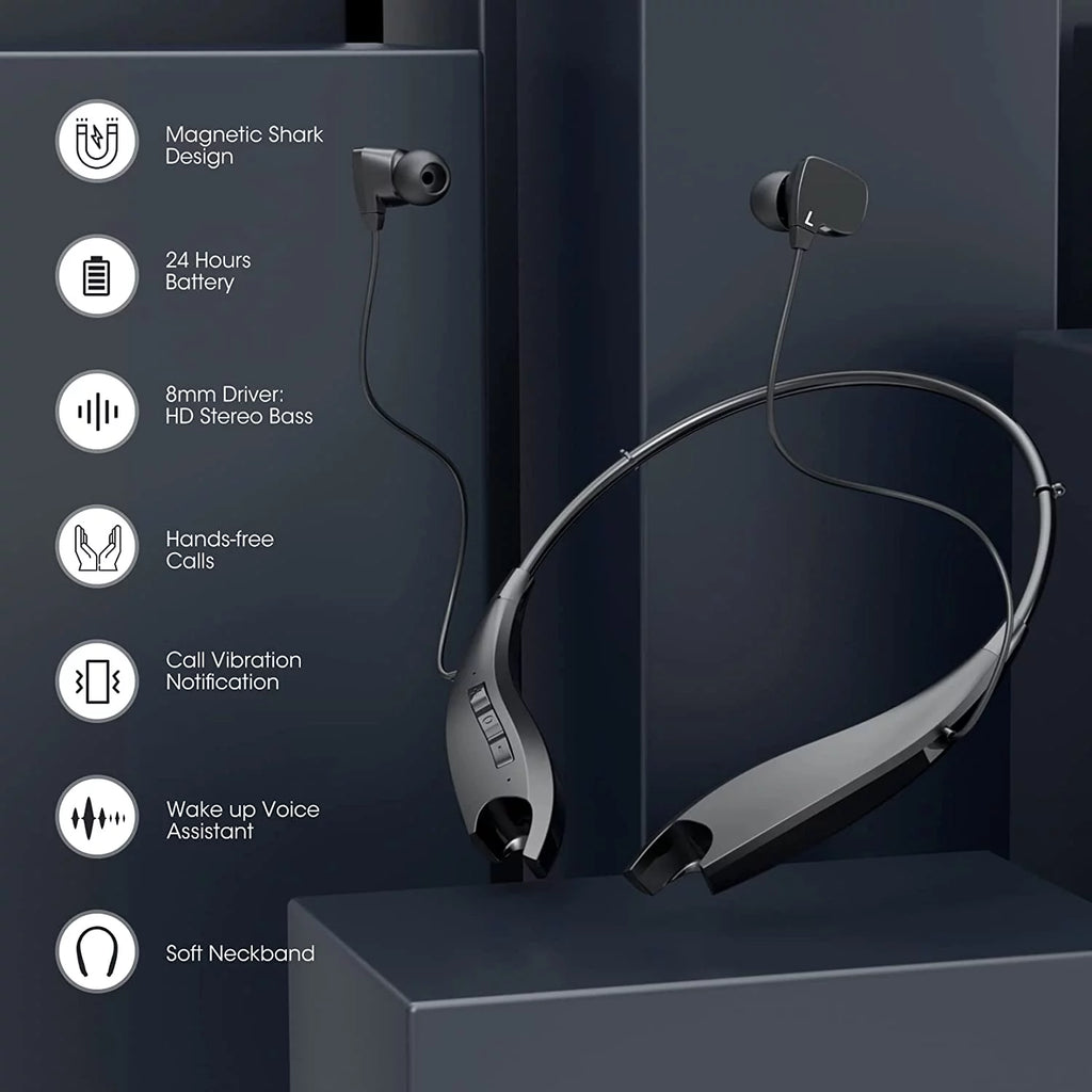 Neckband Bluetooth Headphones with Noise Cancelling Microphones B48060