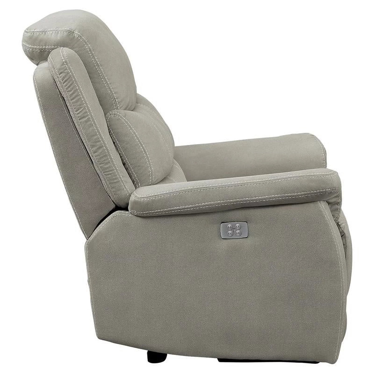 Gray Microfiber Power Reclining Chair I451103